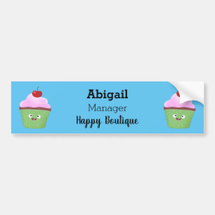 Autocollant De Voiture Caricature de cupcake joyeux