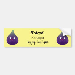 Autocollant De Voiture Caricature de fruits mauve joyeux aux figues
