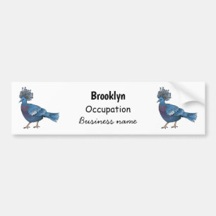 Autocollant De Voiture Caricature de l'oiseau pigeon couronné Victoria