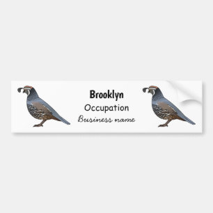 Autocollant De Voiture Caricature d'oiseau de caille de Californie