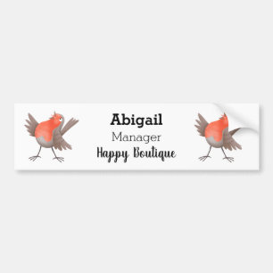 Autocollant De Voiture Caricature d'oiseau rouge chantant mignon