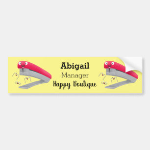 Autocollant De Voiture Caricature en agrafeuse rouge pâle