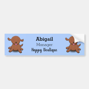 Autocollant De Voiture Caricature en bleu pour chien de chiot joyeux