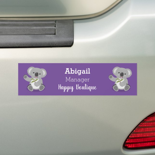 Autocollant De Voiture Caricature joyeux koala agitant (En voiture)