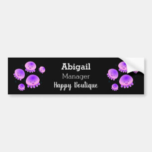 Autocollant De Voiture Caricature kawaii de méduse violette rose mou