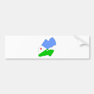 Autocollant De Voiture Carte de drapeau de Djibouti normale