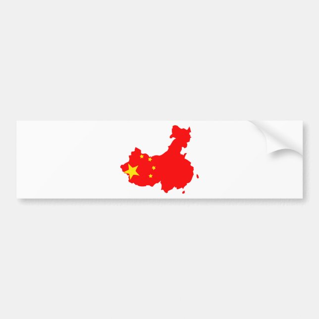 Autocollant De Voiture Carte de drapeau de la Chine normale (Devant)