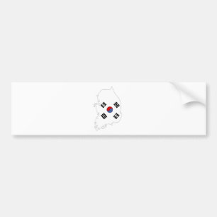 Autocollant De Voiture Carte de drapeau de la Corée du Sud normale