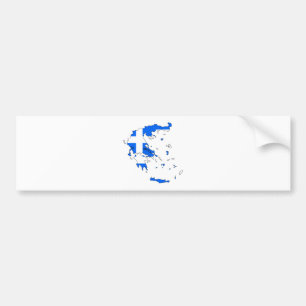 Autocollant De Voiture Carte de drapeau de la Grèce normale