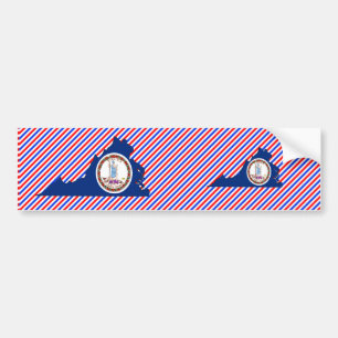 Autocollant De Voiture Carte de drapeau de la Virginie