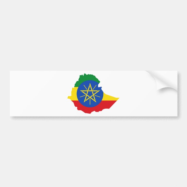 Autocollant De Voiture Carte de drapeau de l'Ethiopie ET (Devant)