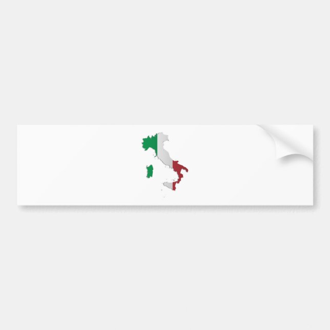 Autocollant De Voiture Carte de drapeau de l'Italie (Devant)