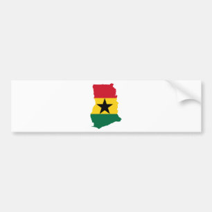 Autocollant De Voiture Carte de drapeau du Ghana normale