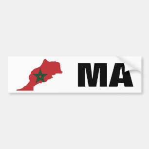 Autocollant De Voiture Carte de drapeau du Maroc