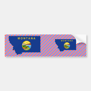 Autocollant De Voiture Carte de drapeau du Montana