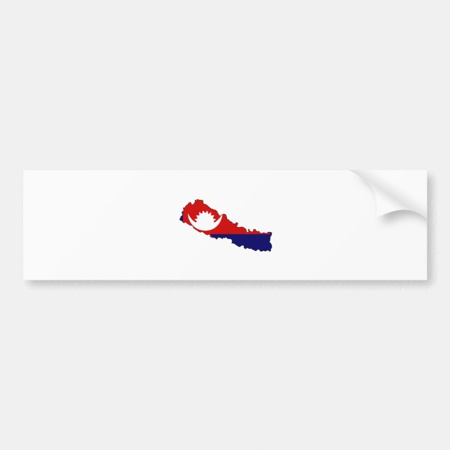 Autocollant De Voiture Carte de drapeau du Népal normale (Devant)