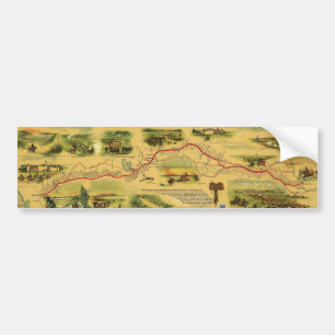 Autocollant De Voiture Carte de Pony Express par William Henry Jackson
