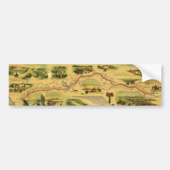 Autocollant De Voiture Carte de Pony Express par William Henry Jackson (Devant)