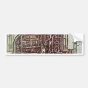 Autocollant De Voiture Carte de ville de Delft 1649
