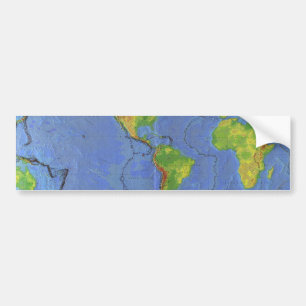 Autocollant De Voiture Carte physique du monde 1994 - plaques tectoniques