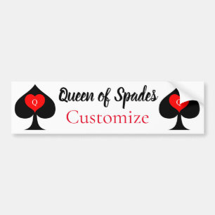 Autocollant De Voiture Carte Tarot Queen of Spades Thunder_Cove