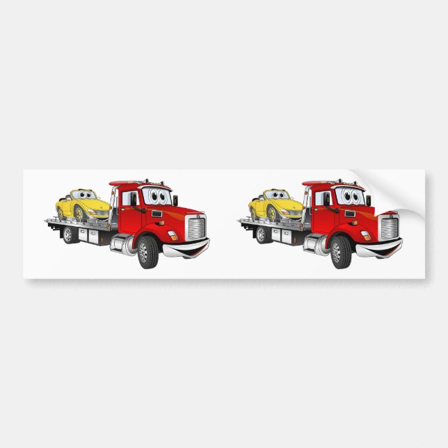 Autocollant De Voiture Carton plat du Camion Rouge Tow (Devant)