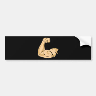 Autocollant De Voiture CARTOON MUSCLES HOMME bras fort biceps pow athlét