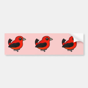 Autocollant De Voiture Cartoon Scarlet Tanager