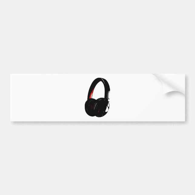 Autocollant De Voiture Casque Pop Art Head Téléphone (Devant)