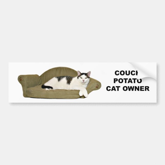 Autocollant De Voiture Cat couch Potato (Devant)