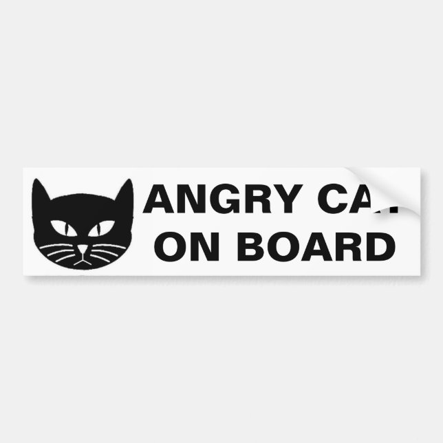 AUTOCOLLANT DE VOITURE CAT FÂCHÉ À BORD (Devant)