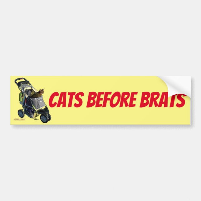 Autocollant De Voiture Cats Before Brats Bumper Sticker (Devant)