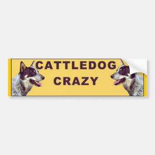 Autocollant De Voiture Cattle dog Crazy bumper sticker