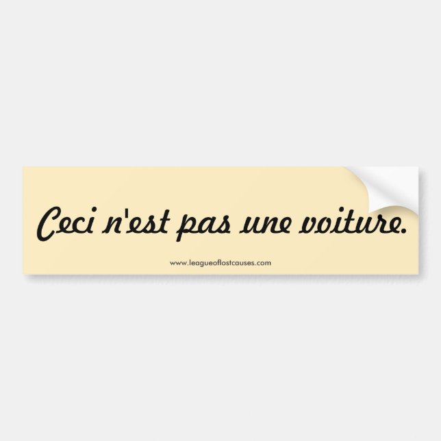 Autocollant De Voiture "Ce n'est pas adhésif pour pare-chocs d'une (Devant)
