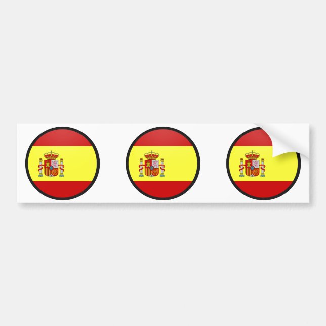 Autocollant De Voiture Cercle de drapeau de qualité de l'Espagne (Devant)