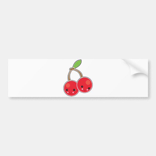 Autocollant De Voiture cerises kawaii mignonnes (Devant)