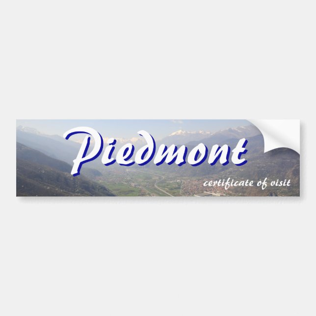 Autocollant De Voiture Certificat de Piémont de visite (Devant)