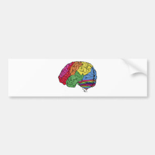 Autocollant De Voiture Cerveau arc en ciel