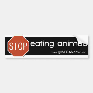 AUTOCOLLANT DE VOITURE CESSEZ DE MANGER DES ANIMAUX