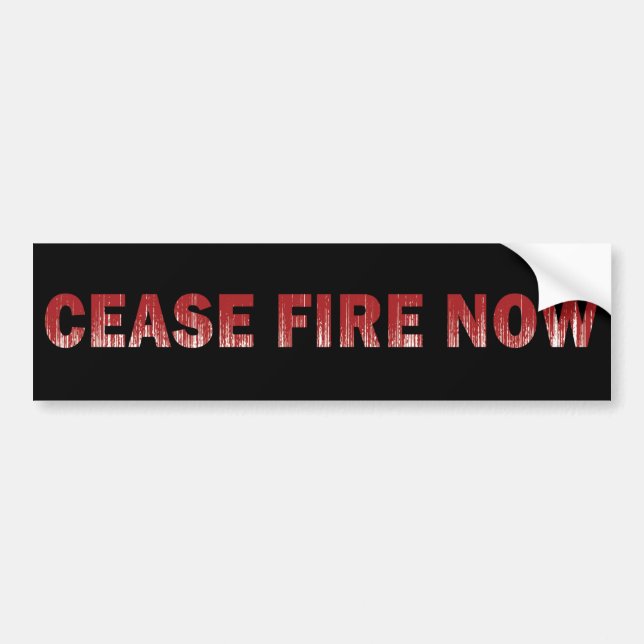 Autocollant De Voiture Cessez le feu maintenant rouge et noir (Devant)