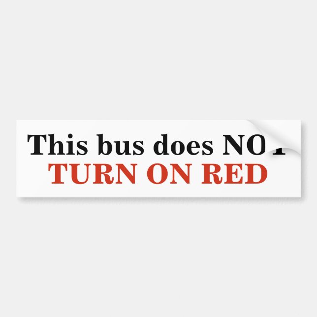 Autocollant De Voiture Cet autobus N'ALLUME PAS l'autocollant ROUGE (Devant)