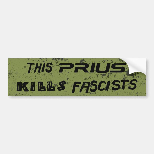 Autocollant De Voiture Cette Prius tue les fascistes (Devant)