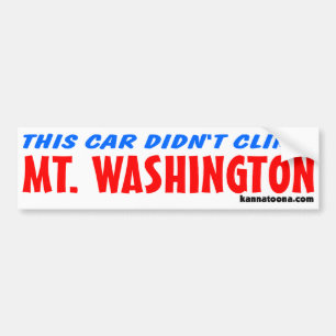 Autocollant De Voiture Cette voiture n'est pas montée Mt. Washington