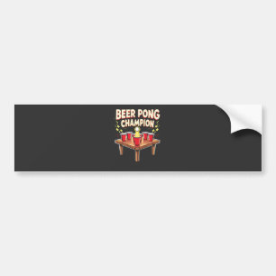 Autocollant De Voiture Champion de la bière Pong Ping Pong Boire