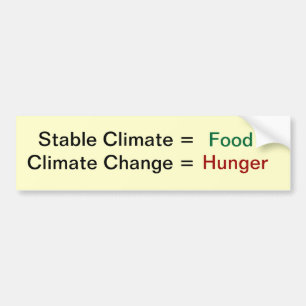 Autocollant De Voiture Changement climatique et nourriture