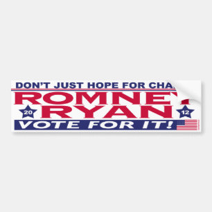 Autocollant De Voiture Changement d'espoir de Romney Ryan