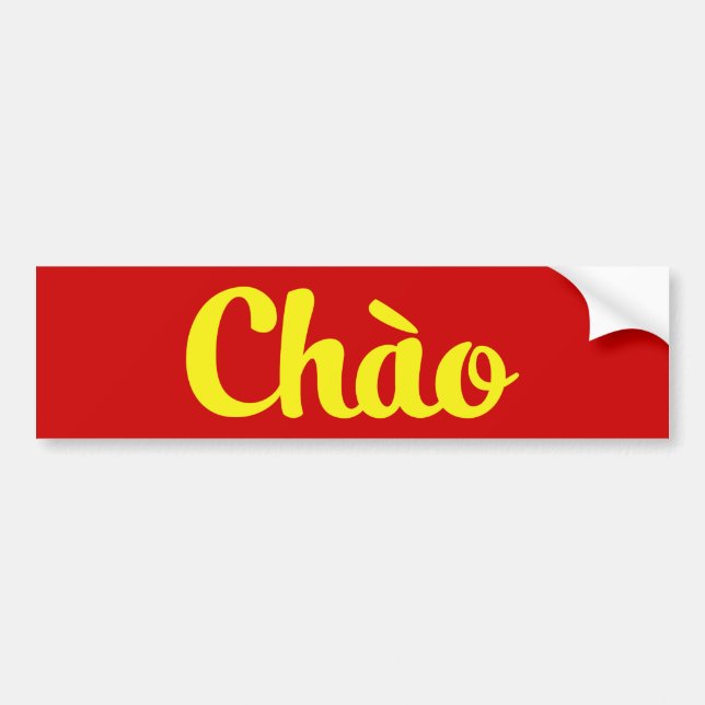 Autocollant De Voiture Chào / Hello ~ Vietnam / Vietnamien / Tiêt Viêt (Devant)