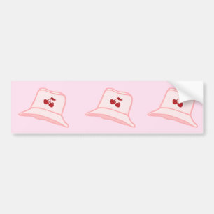 Autocollant De Voiture Chapeau Seau Bébé Dessin Animé Rose Cerise Coquett