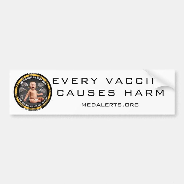Autocollant De Voiture Chaque vaccin cause du mal (Devant)