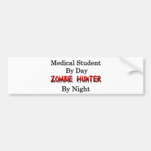 Autocollant De Voiture Chasseur d'étudiant en médecine/zombi